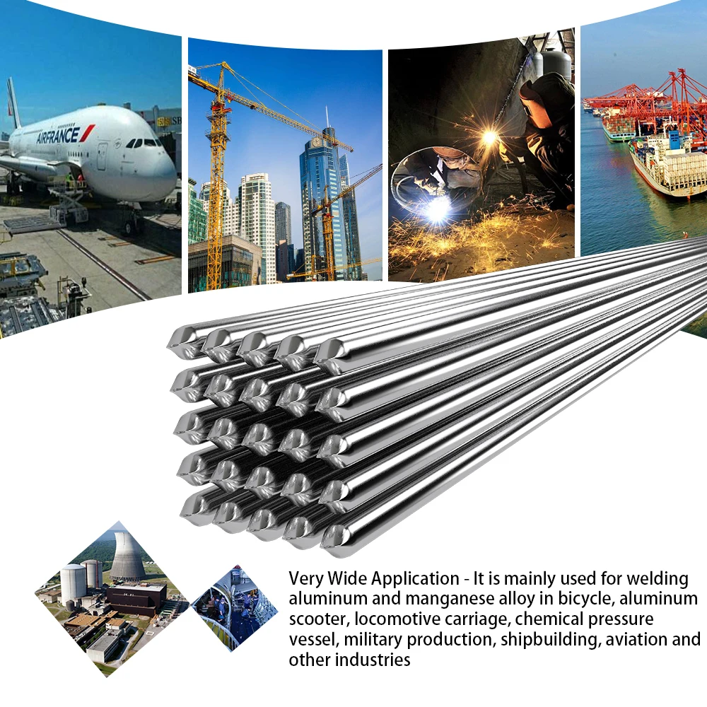 

Low Temperature Aluminum Welding Wire Flux Cored Al Soldering Rod No Need Solder Powder 10/20/50PCS 2mm*500mm
