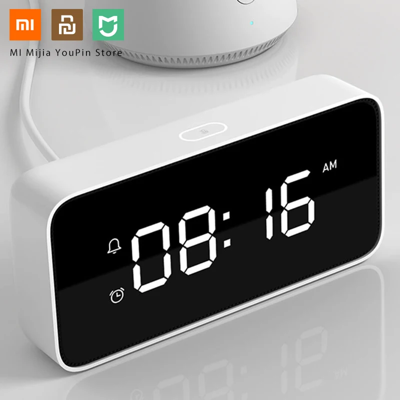Оригинальный Смарт-будильник Xiaomi голосовое вещание часы Xiaoai ABS настольные Dersktop