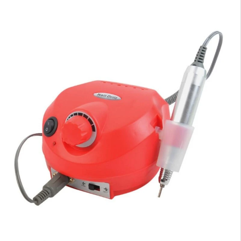 Red US Plug 35000 об/мин профессиональная электрическая дрель для ногтей машина для маникюра с ручкой против ожогов набор инструментов для ногтей аппарат для маникюра - Цвет: Red US Plug