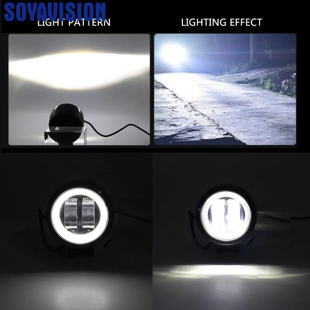 Из 2 предметов 3-дюймовый внедорожный светодиодный светильник бар Точечный 12V Halo