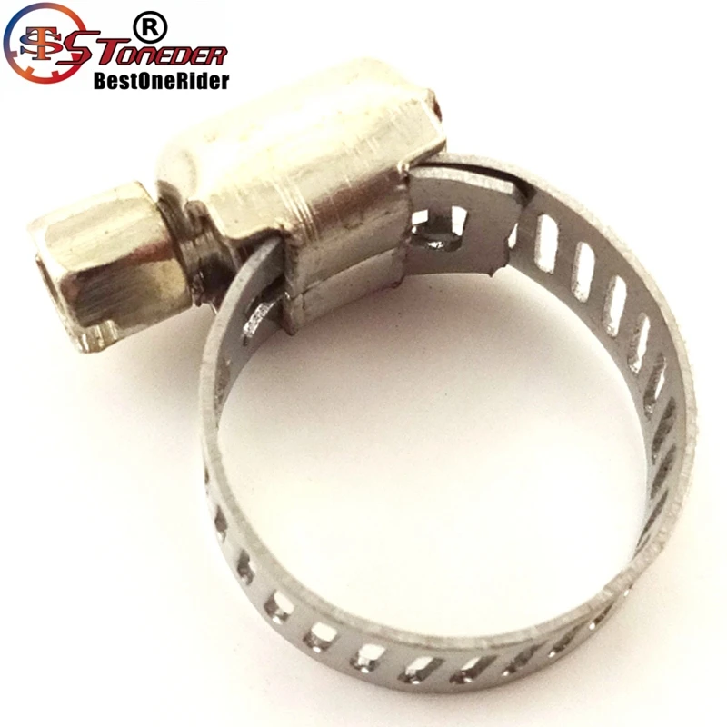 STONEDER Adjusterable Fuel Hose Pipe Clamps Clips 10mm 11mm 12mm 13mm 14mm 15mm 16mm For Pit Dirt Motor Bike Motorcycle ATV Quad |