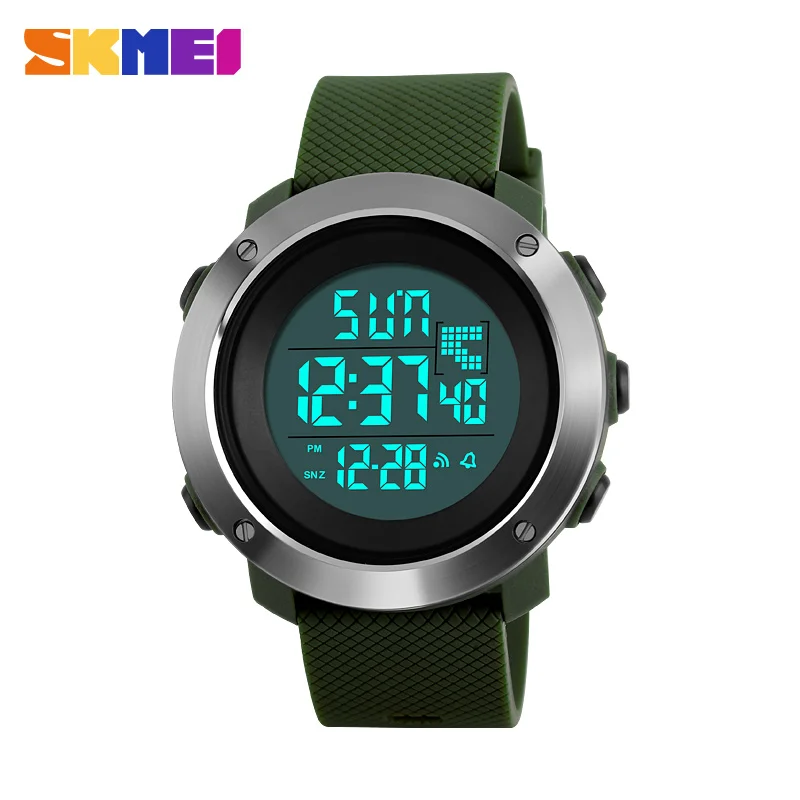 Green large SKMEI мужские спортивные часы с двойным временем цифровые наручные часы 50 м водостойкий светодиодный дисплей мужские часы reloj hombre - Цвет: Green large