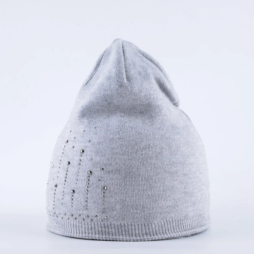Повседневные вязаные шапки из кроличьей шерсти женские зимние skullies для девочек