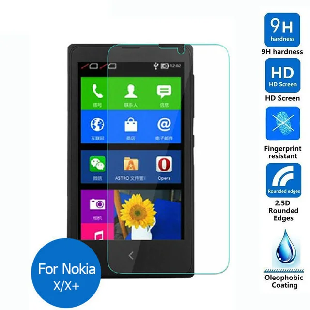 For Nokia X Tempered Glass Screen Protector 0.26mm 2.5 9h Safety Protective Film on X+ Lumia 1045 A110 Dual Sim normandy | Мобильные