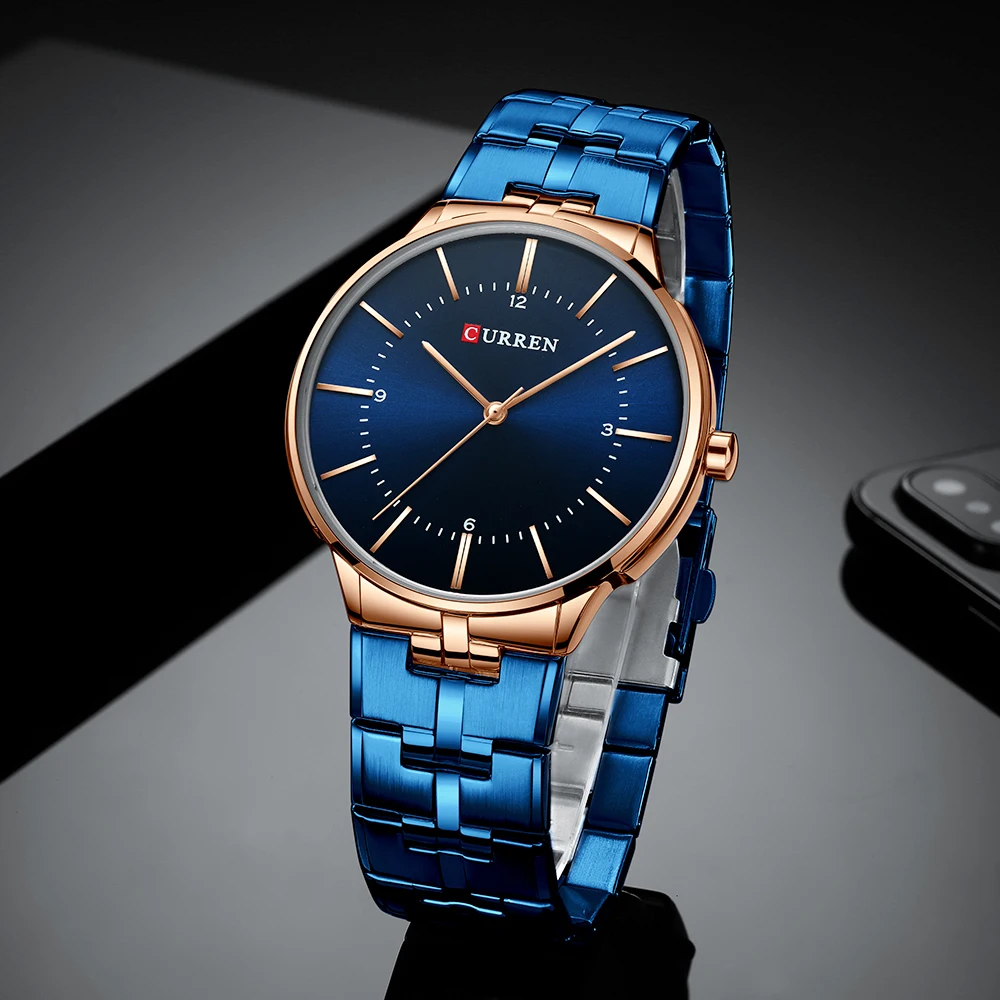 Мужские кварцевые часы Reloj Hombre CURREN модные водонепроницаемые аналоговые наручные