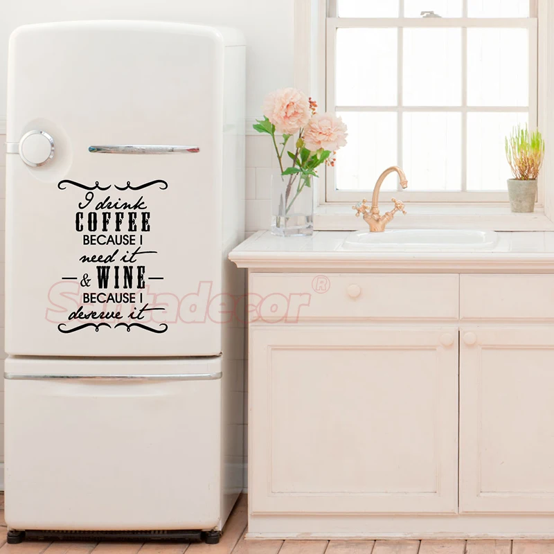 Стикер-i-drink-coffee-wine виниловый Настенный декор кухонные настенные картинки