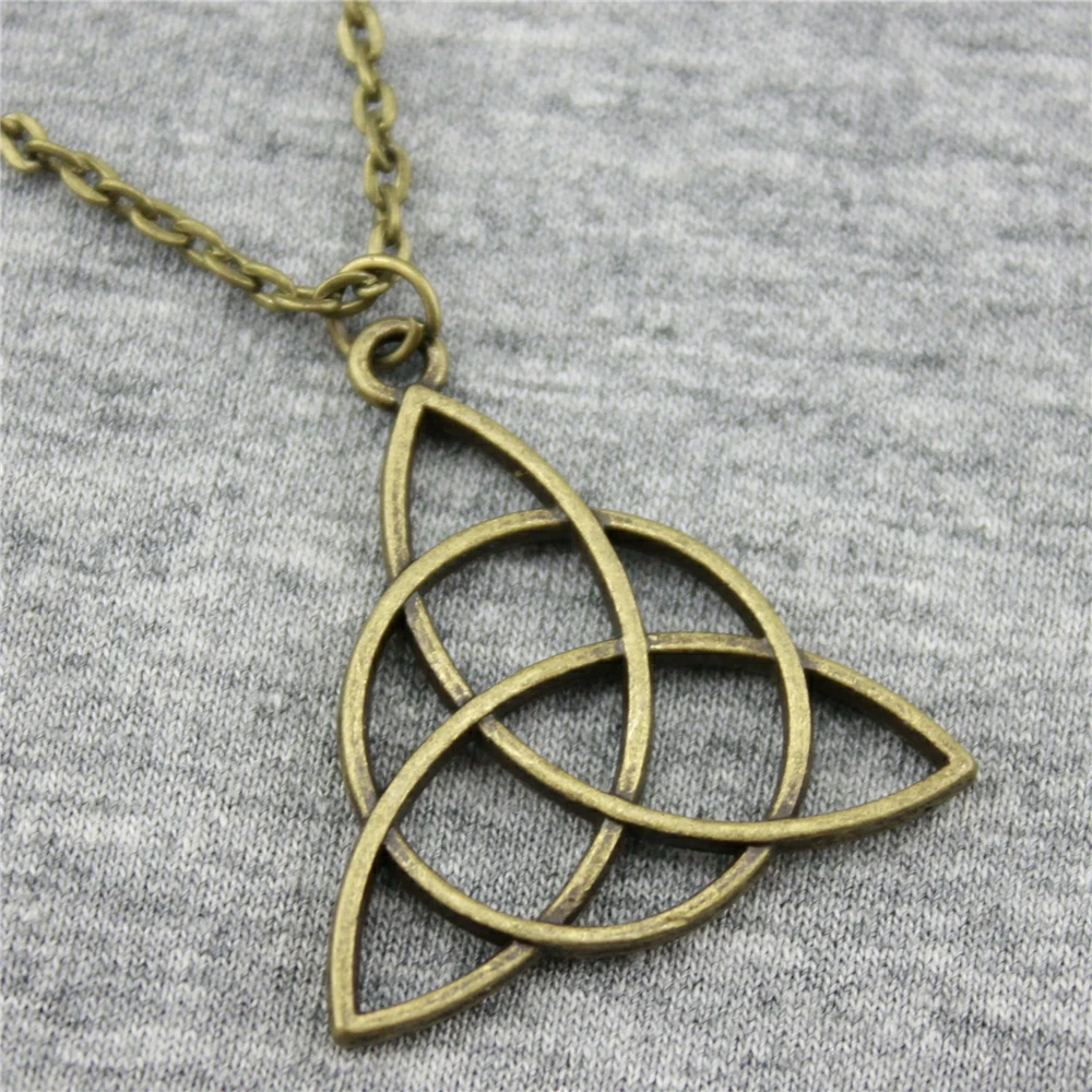 WYSIWYG 28 мм Triquetra Символ Кулон ожерелье ювелирные изделия, ручной работы ожерелье подарок для женщин Прямая поставка продукты