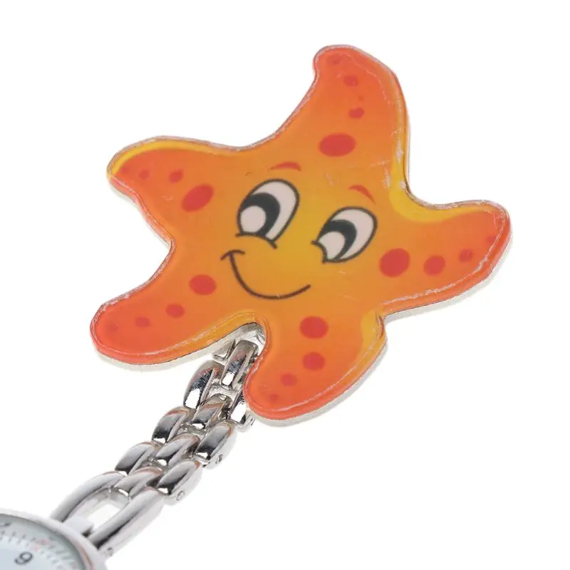 

Watch Starfish Hospital Medical Watches Vintage Chest Pocket Watch Acrylic Cartoon Cute Creative Hanging Clip Pendant