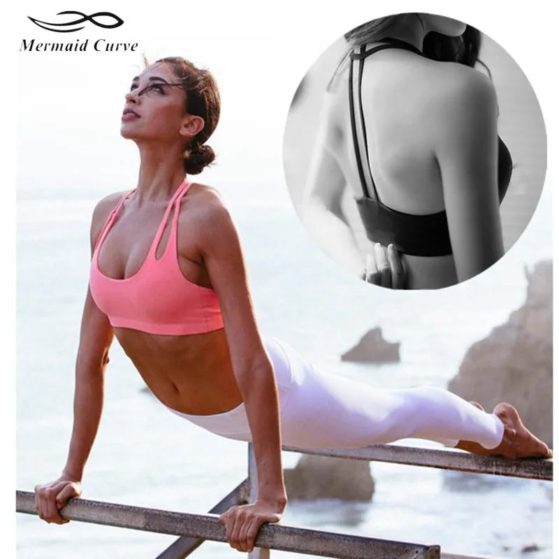 Женский спортивный бюстгальтер на бретельках летний удобный бесшовный топ с