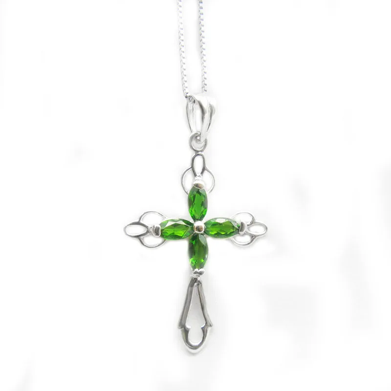 

Lanzyo 925 Sterling Silver natuarl Diopside Pendants Girls Birthday Gift Sterling Silver Fine Jewelry Woman z2.50501agt
