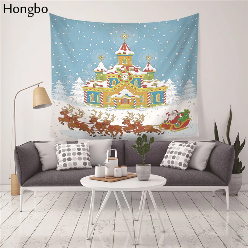 Гобелен Hongbo с принтом снежинок снеговик Санта-Клаус новый год Счастливого