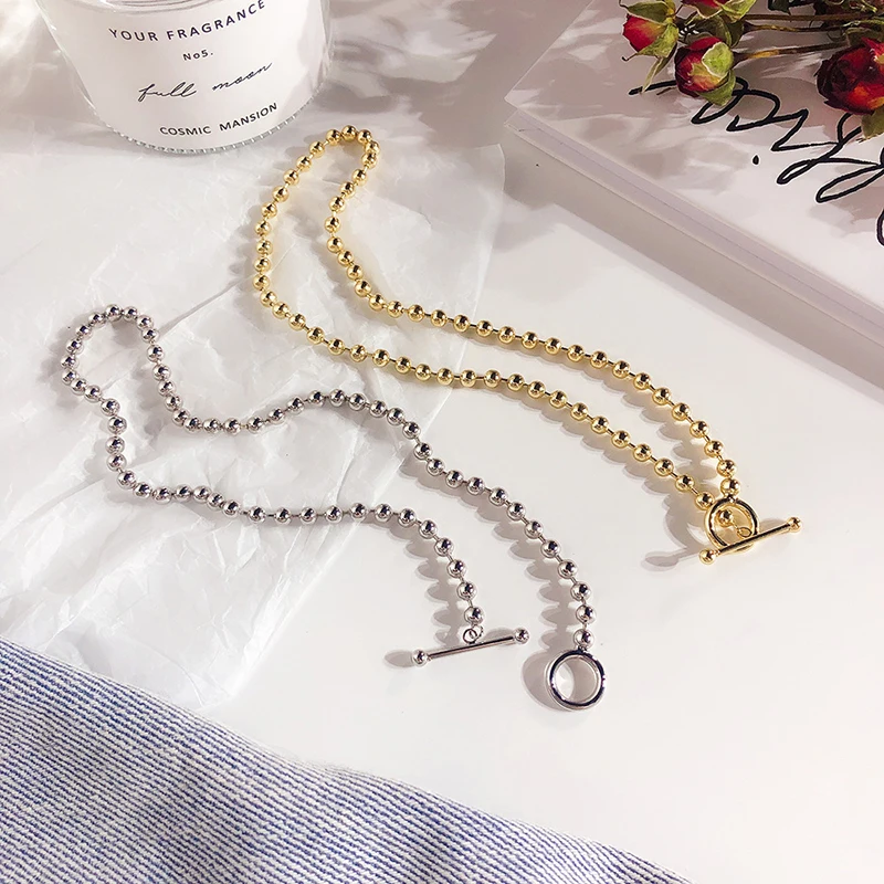 Модное женское ожерелье в европейском стиле с золотыми шариками цепочка чокер до