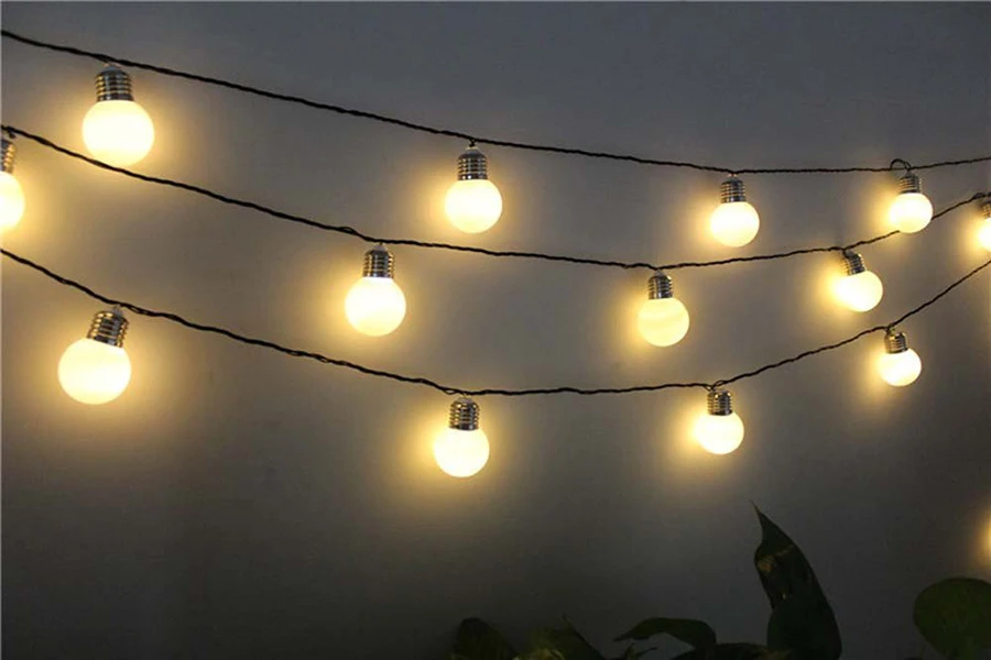 5M 20 LED globe String Light Outdoor G50 Bulbs Fairy Lights Garland Garden Patio Wedding party christmas Decoration Light Chain