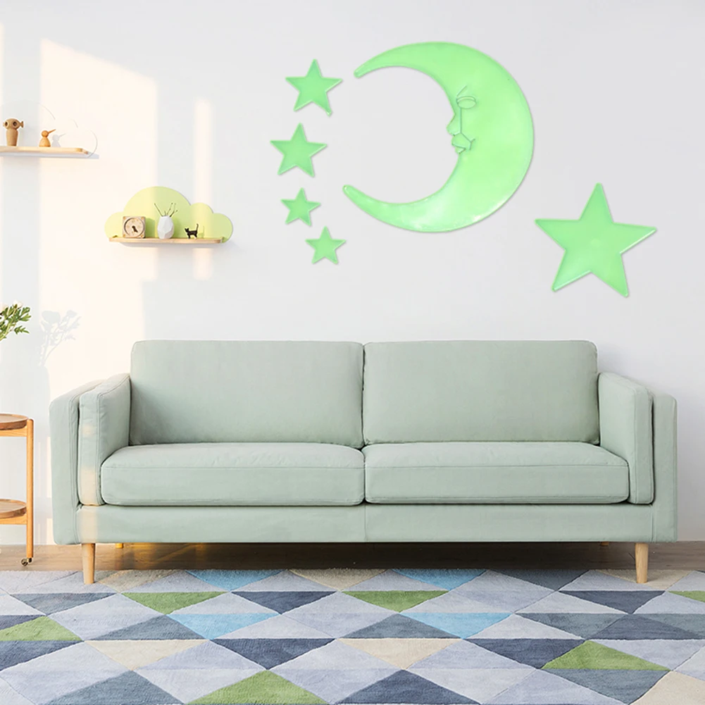 6 шт. светящиеся в темноте флуоресцентные наклейки на стену|Наклейки стену| |