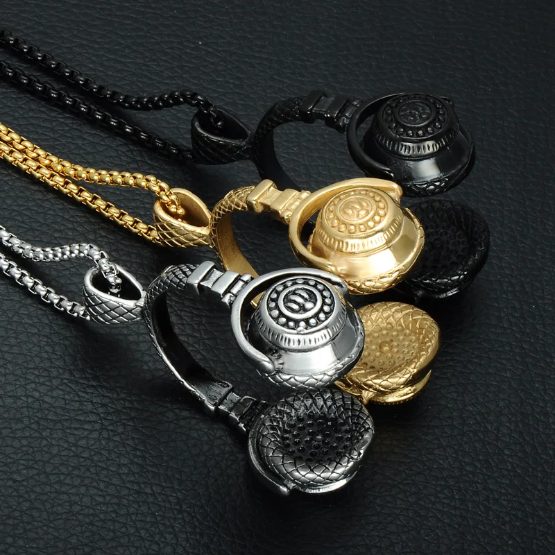 Спортивная гарнитура в стиле панк золотого цвета из титановой нержавеющей стали