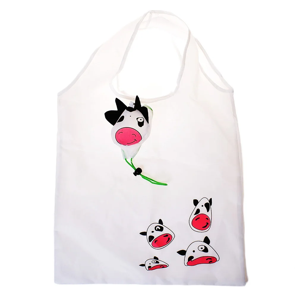 

Foldable Shopping Bags Animal Cow Cut Organizer Beautiful Reusable Bag Hot Selling Home Eco bag Storage Handbag