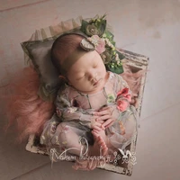 newborn photography props baby headband sen fairy embroidered lace baby suit clothes headdress baby photo