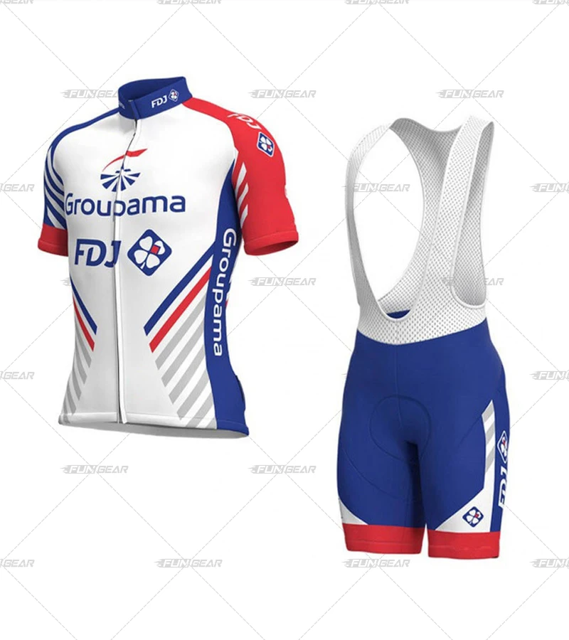 FDJ Pro Team одежда с короткими рукавами Велоспорт Джерси набор мужской велосипедный Костюм MTB гоночная одежда летняя дышащая быстросохнущая одежда