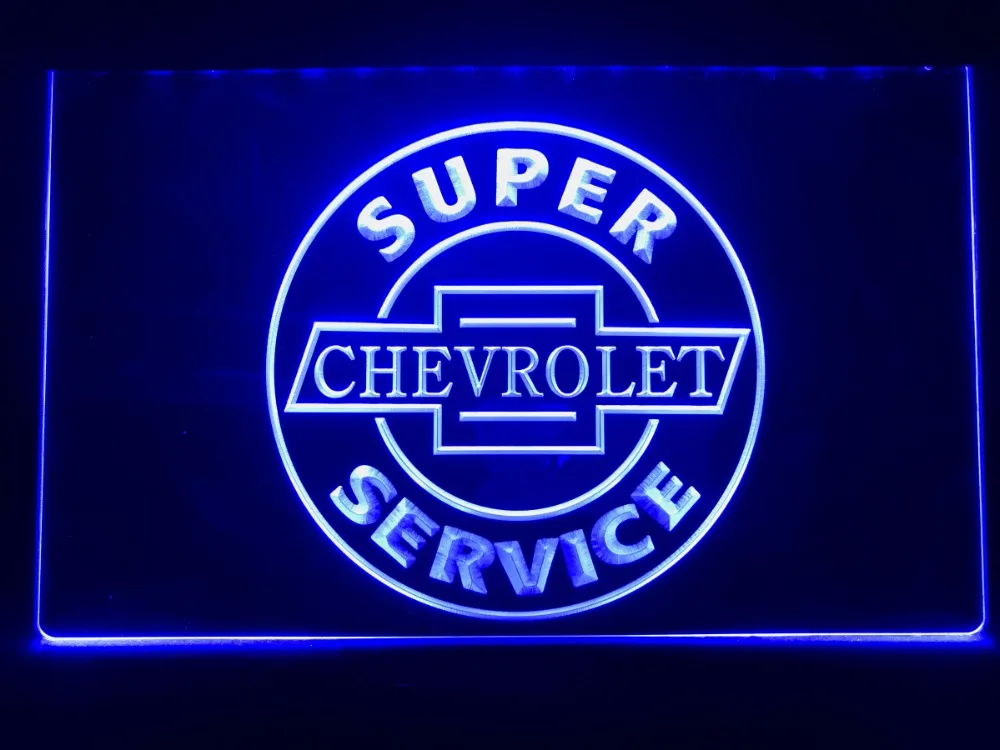 R080 супер Chevrolet Услуги светодиодный неоновый светильник знаки|Таблички и знаки| |