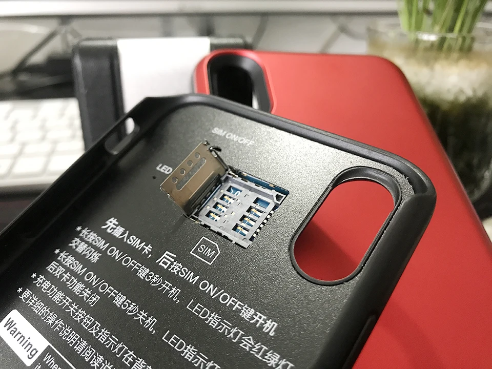 Ультратонкий резиновый чехол для iPhone X/XS/XR с двумя слотами sim карт Bluetooth адаптером