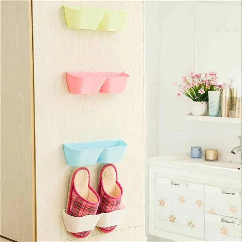 Модная трехмерная настенная полка для обуви стеллаж хранения конфетного цвета