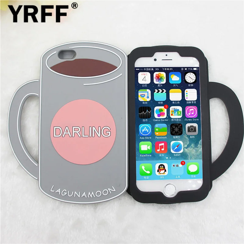 YRFF 3D модель кофейной чашки чехол для телефона iPhone 6 6S 4 7 дюйма мягкий силиконовый