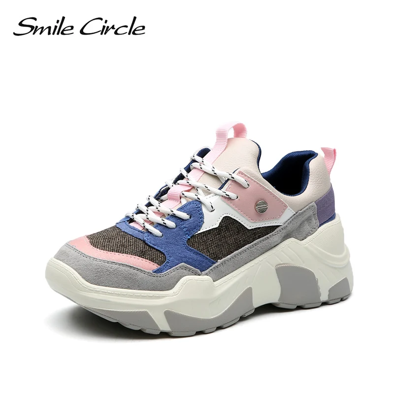 Женские замшевые кроссовки Smile Circle весенне осенняя Повседневная дышащая обувь на