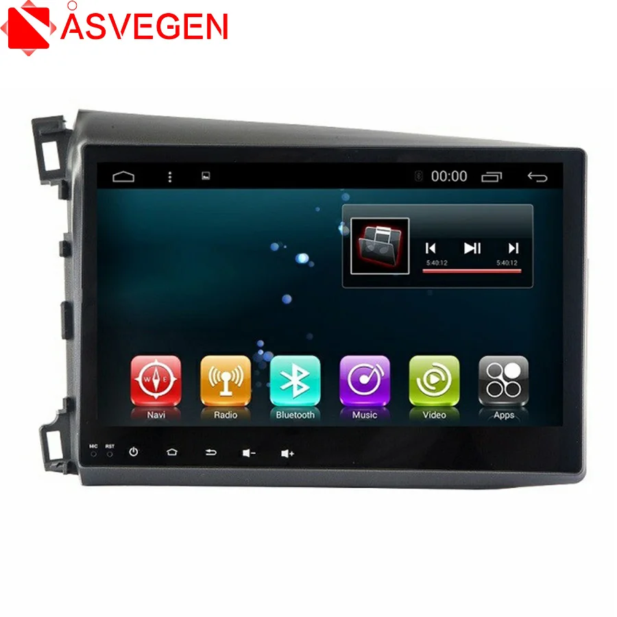 

Asvegen 10.2'' Android 7.1 Car Quad Core Car Wifi Stereo Multimedia Player GPS Navigation For Honda Civic 2012-2015 With 2G+16GB