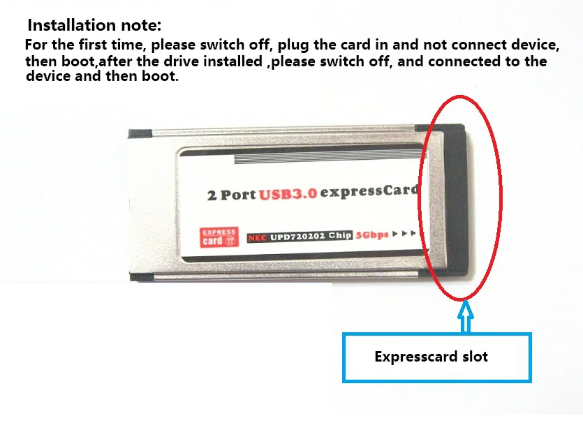 Высокоскоростной 2 портовый Скрытый внутри USB 3 0 USB3.0 адаптер для Expresscard Express Card