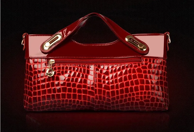 Leather handbags 2014 European and American fashion models female header layer of leather patent bags Free shipping | Багаж и сумки