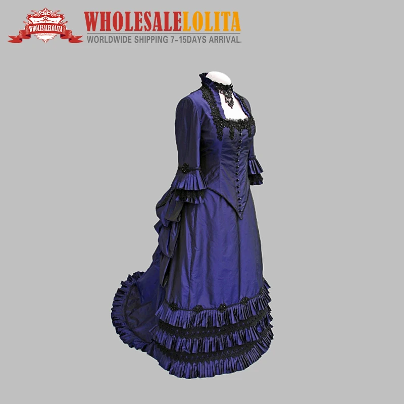 Синее бальное платье в стиле хип хоп хоп|victorian bustle dress|bustle dressvictorian dress |