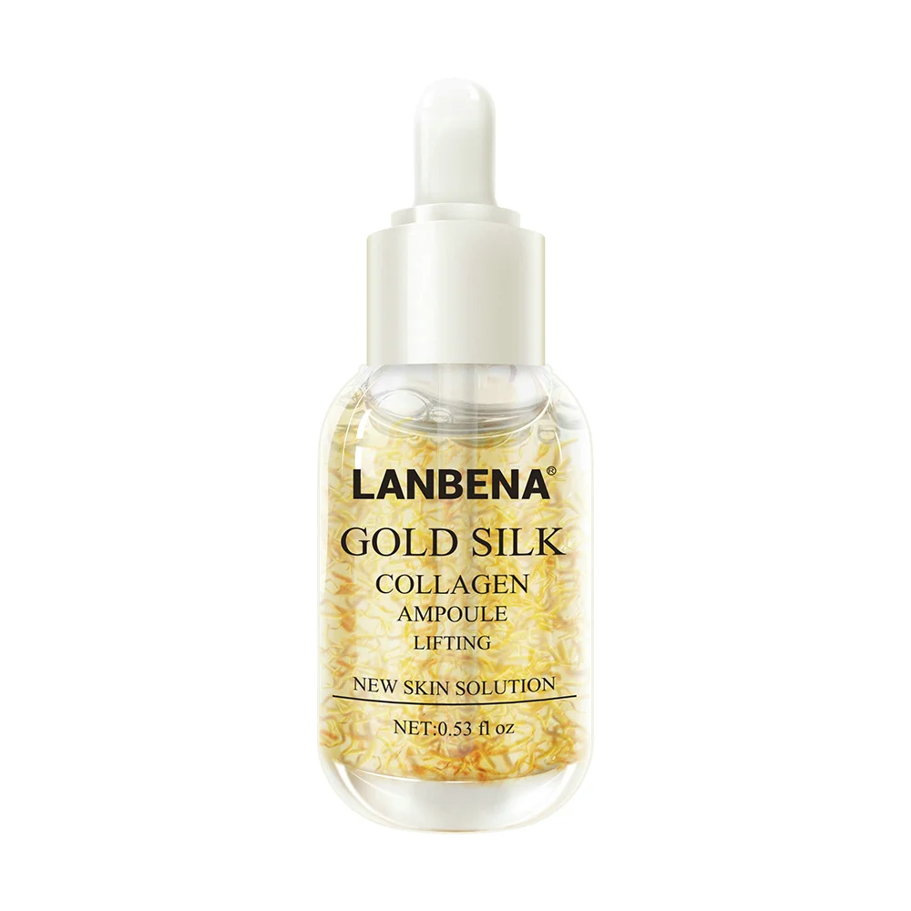 Gold Silk LANBENA сыворотка для лица Сыворотка для кожи ампулы эфирное масло Гиалуроновая кислота крем для лица отбеливающий укрепляющий увлажняющий питательный коллаген уход за кожей - Вес нетто: Gold Silk