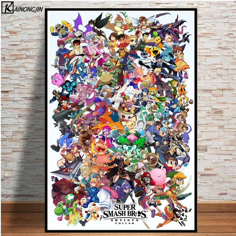 003 Книги по искусству плакат Super Smash Bros Ultimate аниме плакаты и принты холст настенная живопись картина номер украшения дома - Цвет: 003