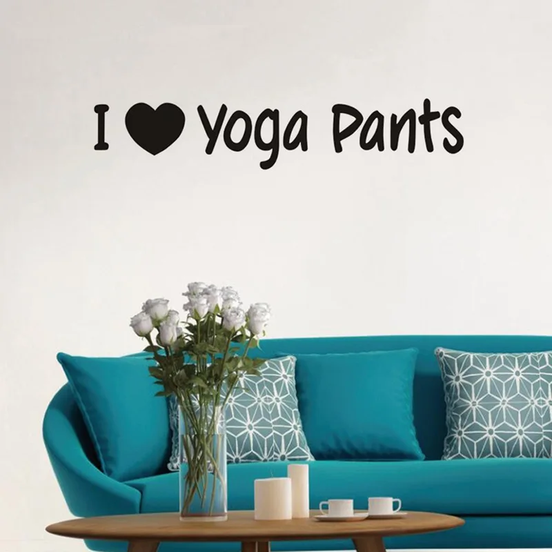 Наклейка на стену с надписью I Love Yoga|Наклейки стену| |