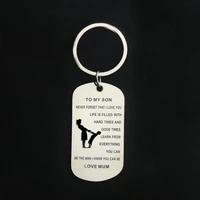 caxybb new stainless steel mother son keyring nameplated keychain hand in hand to my son gift love mom thanksgiving gift