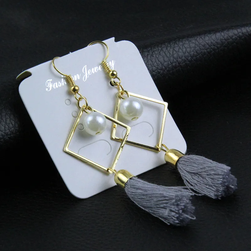 Богемный кисточкой длинные серьги для женщин Фирменная новинка летний Стиль