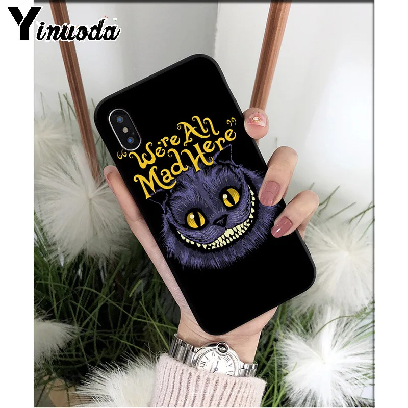 Силиконовый мягкий чехол для телефона Yinuoda we all mad here iphone 13 X XS MAX 6 6S 7 8 Plus 5 5S XR -