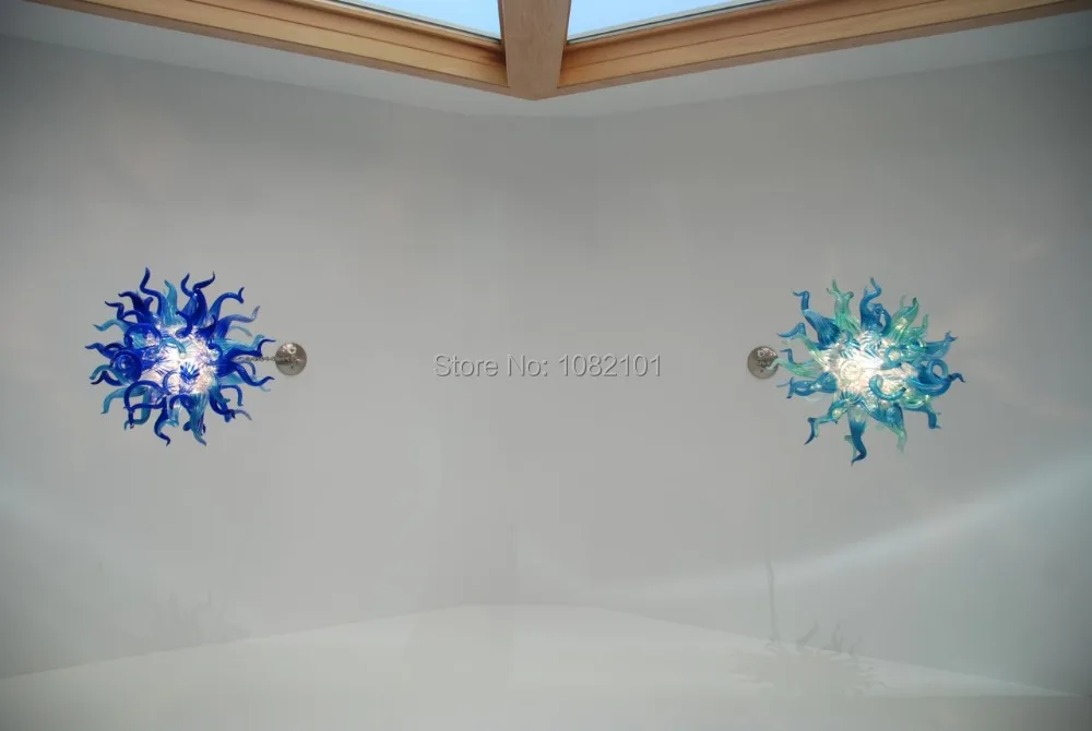 

Blue and Green Glass Chandelier Hanging Art