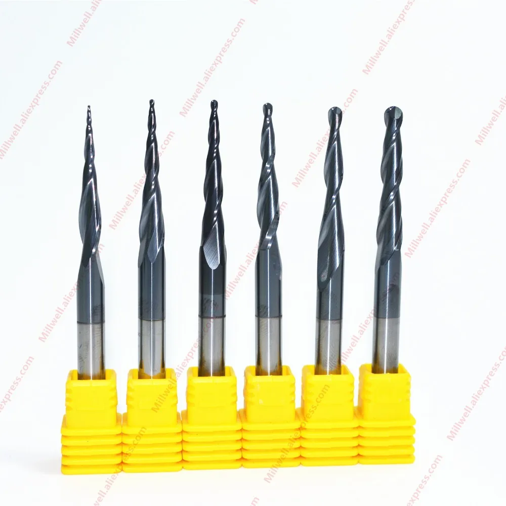 R0.25 R0.5 R0.75 R1 R1.5 R2-6PCS Бесплатная доставка ЧПУ твердосплавная концевая фреза HRC55 tialn