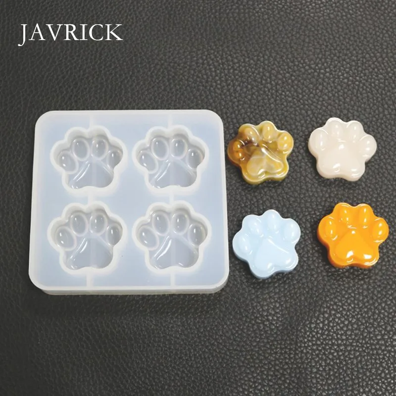 Cute Pet Paw Snowflake Pendant Silicone Resin Mold DIY Earrings Necklace Keychain Accessories Jewelry Making Tools