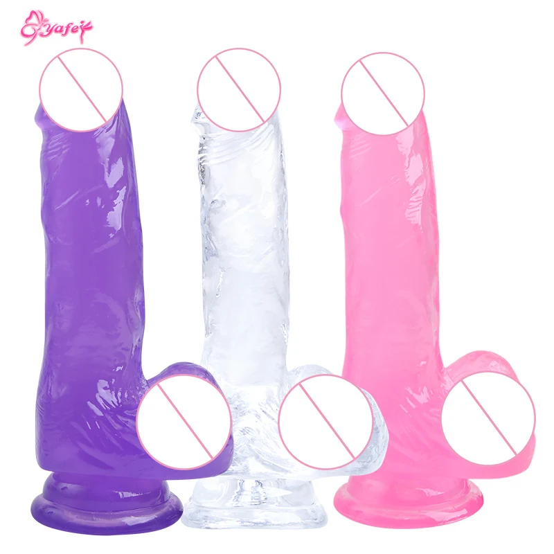 Эротический мягкий Желейный фаллоимитатор реалистичный G-spot всасывание пениса