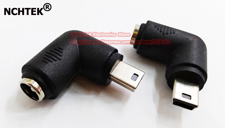 Адаптер NCHTEK с угловым разъемом 90 градусов Mini USB 2 0 папа на питание постоянного