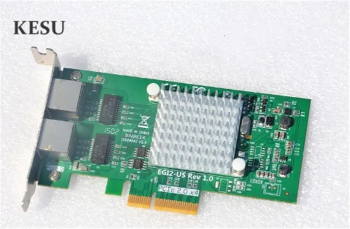 Сетевая карта I350 T2 PCI E 4X сервер с двойным портом RJ45 Gigabit Ethernet LAN Intel i350AM2 сетевая