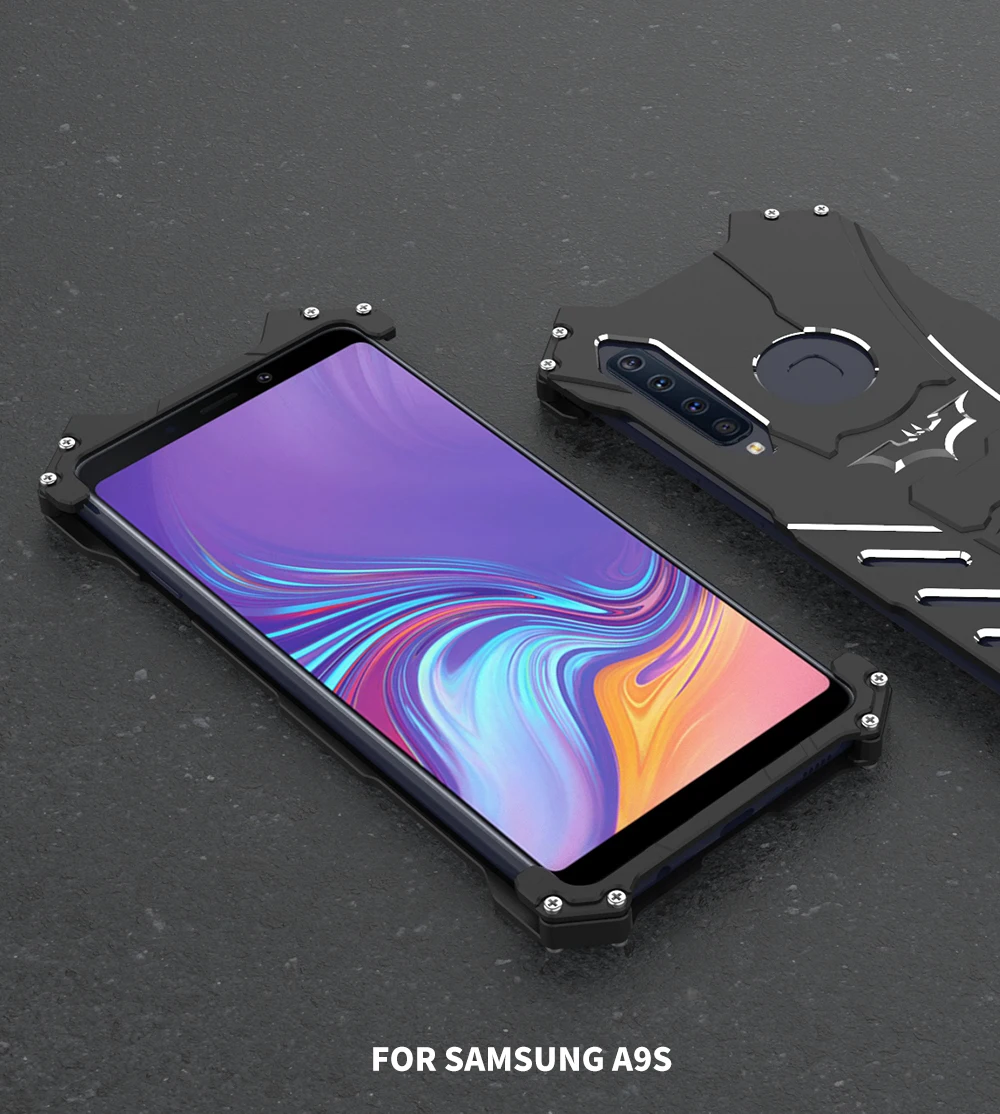 Роскошный Металлический бронированный чехол R-Just Batman из алюминия для samsung S9 S8 Plus S7 S6 Edge A9 Star A9S C5 C7 C9 Pro Note 9 8 7