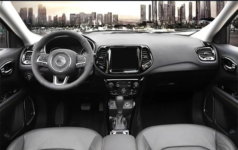 Elgance черный воздушный выход/навигатор/украшенная рамка на руль для Jeep Compass 2018 2019