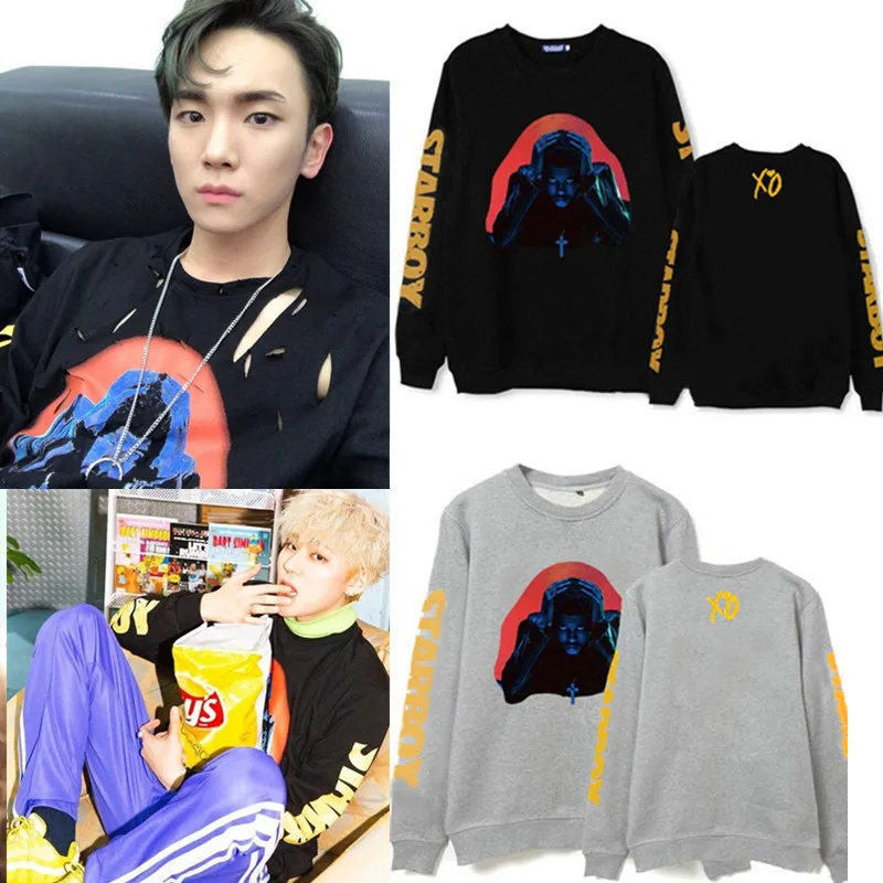 Толстовка с капюшоном K pop Block b zico круглым вырезом для мужчин и женщин|Женские