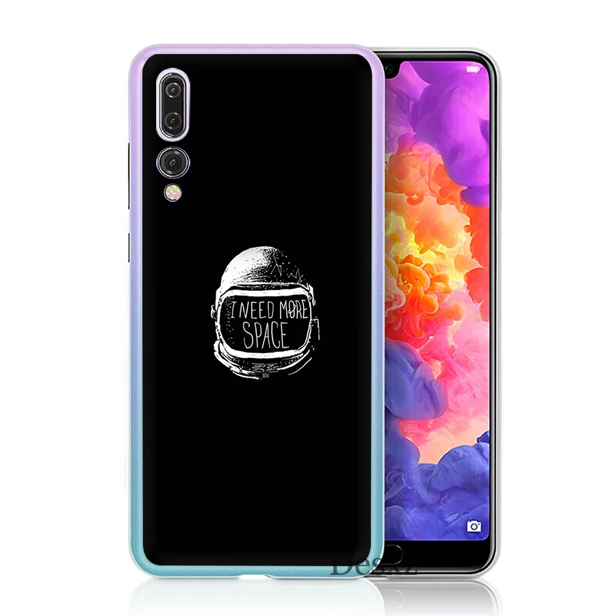 Чехол для телефона черный простой Huawei P8 P9 P10 P20 Pro Lite 2015 2016 2017 Mini Plus Note 8 9 P