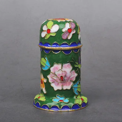 1 шт. многоцветный Пекин ручной работы Cloisonne зубочистка - Цвет: Зеленый
