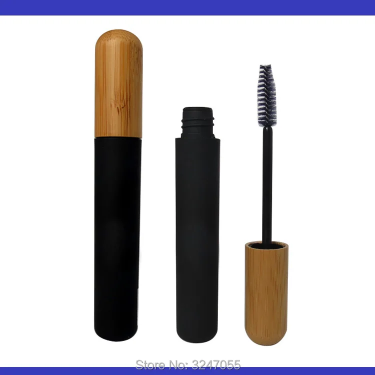 20pcs/lot 6ML Black Empty Plastic Mascara Tube with Bamboo Cap DIY Superior Quality Eyelashes Cream Bottle Cosmetic Containers | Красота и
