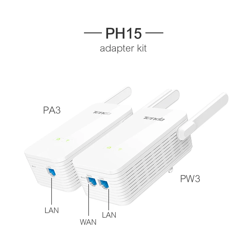 Tenda PH15 1000 м Gigabit Беспроводной wi fi адаптер комплект расширитель сети Мощность линии